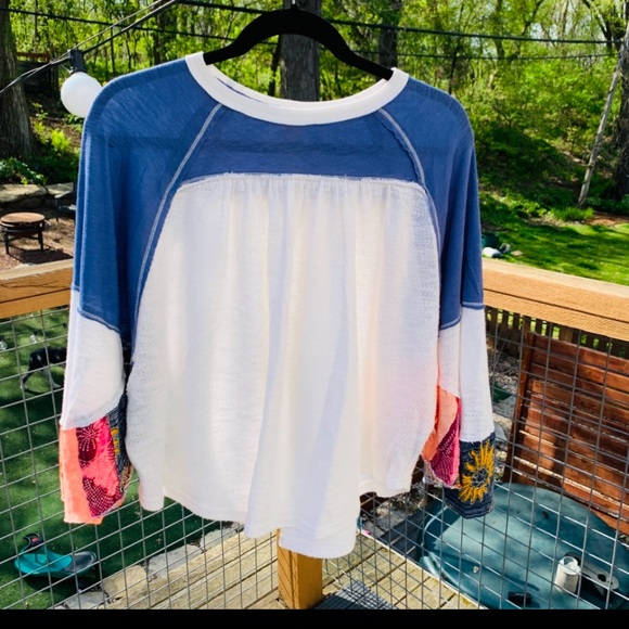 Fun Free People Butterfly Sleeve Top
